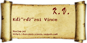 Körözsi Vince névjegykártya