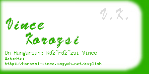 vince korozsi business card